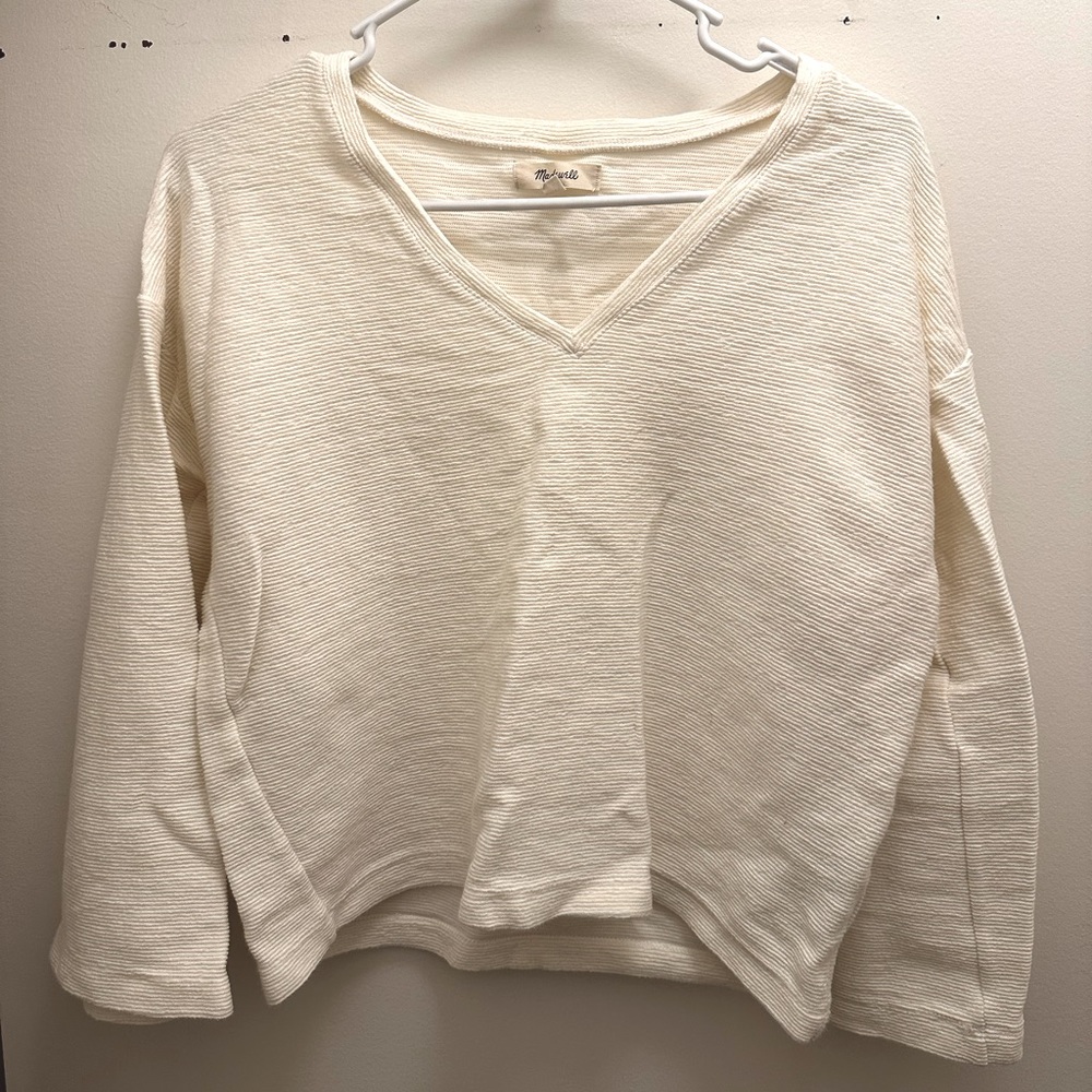 Madewell white v neck sweater